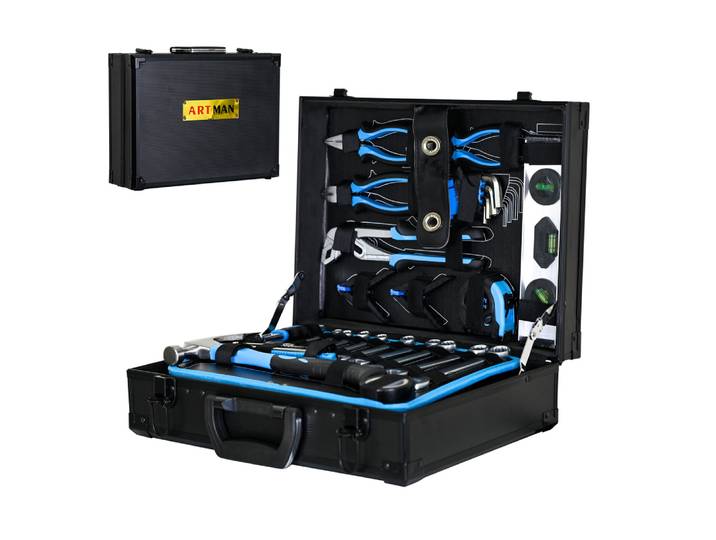 Mallette à outils d'entretien combinée-ensemble d'outils de base d'entretien domestique de 247 pièces, ensemble de machines-outils généraux