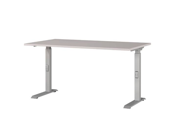 Höhenverstellbarer Schreibtisch Downey 140cm Grau/Kaschmir/Silber
