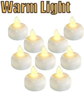 Uplift Treasures Waterproof Floating LED Flameless Candles For Pool And Spa warm Light 12pcs 6pack