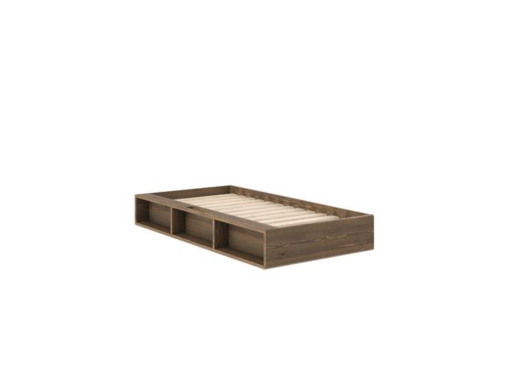 Stauraumbett KARUP DESIGN Ziggy Bed, Stauraumbett, FSC-zertifiziertes Massivholz made in Europe , braun (carob braun), B:107cm H:29cm L:205cm, Betten, Stauraumbett, mit 3 Ablagen, inklusive Lattenrost, ohne Matratze, mehrere Farben