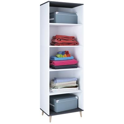 Mehrzweckschrank VCM "Holz Kleiderschrank Schuhregal Flur Regal Landos", grau (weiß, anthrazit), Obermaterial: 100% Holz Wood., Schränke, Mehrzweckschrank