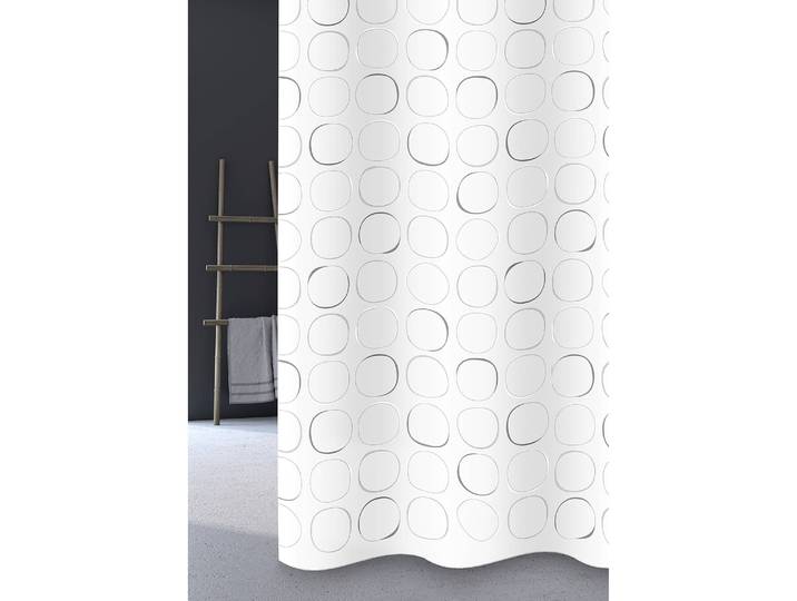 Rideau de douche Lentils Polyester PVC Gris/Gris 180 x 200cm