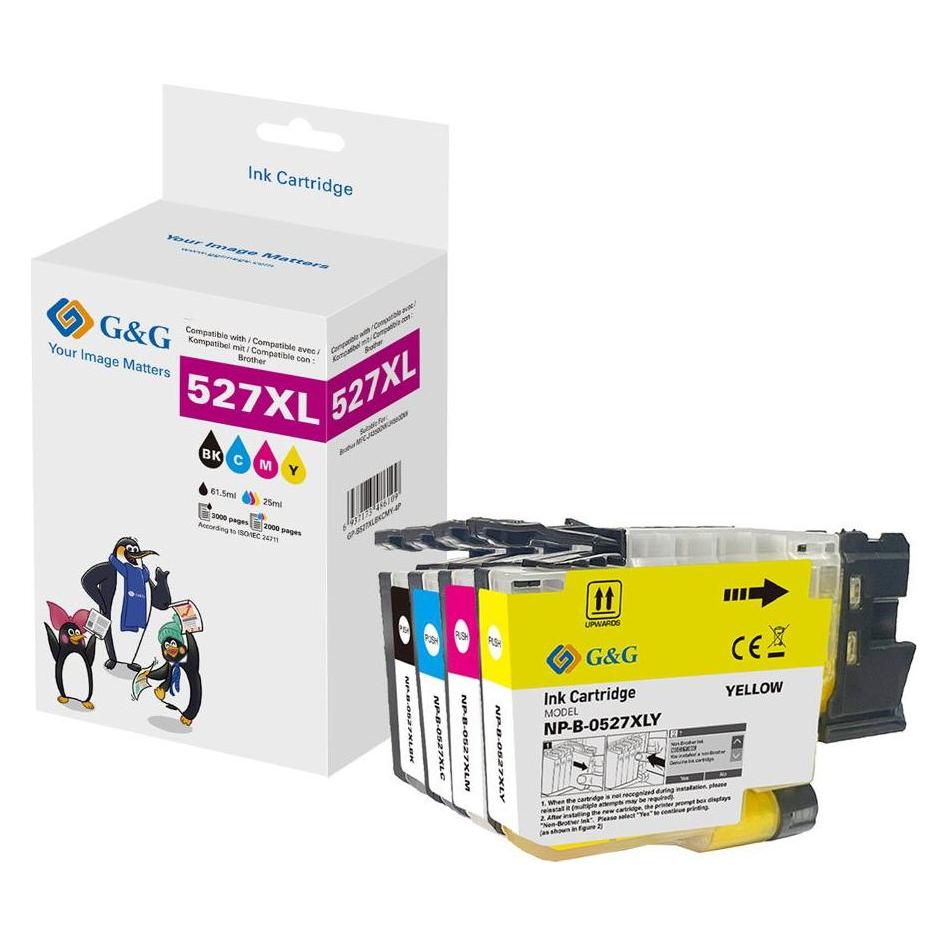 G&G Patr. Brother LC527XLVAL Set 3K Seiten BK,2K Farbseiten (BK, C, M, Y) (22065)