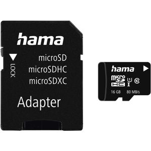 Hama Micro-SD-Karte 124138, 16GB, bis 80 MB/s, UHS-I U1, SDHC