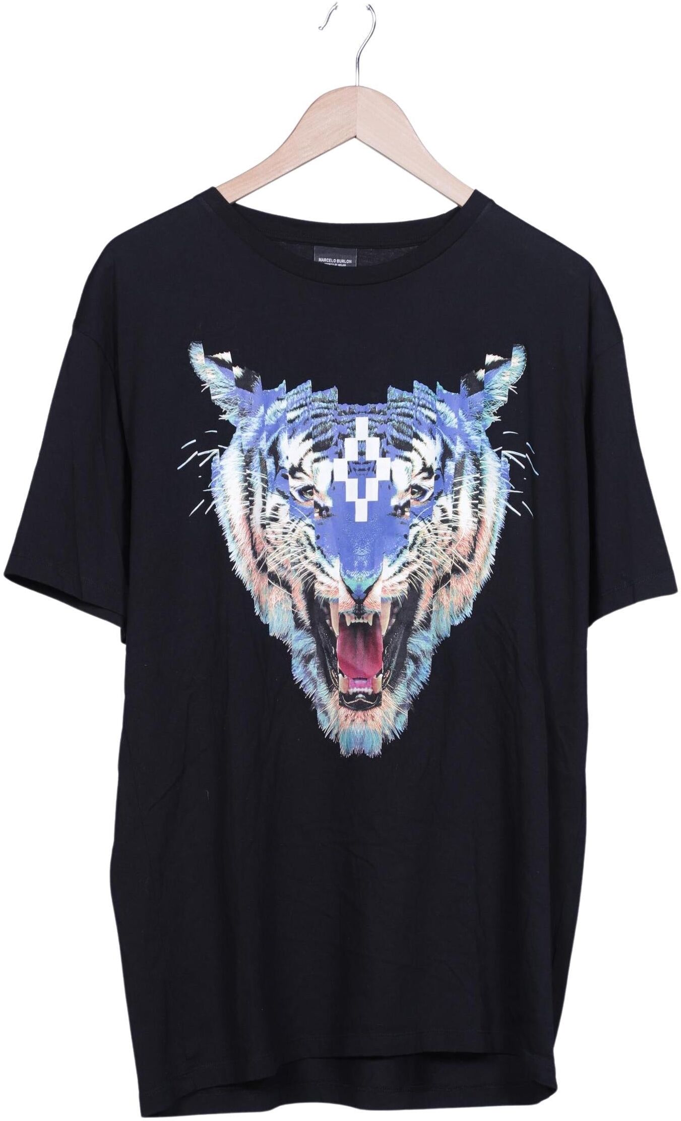 Marcelo Burlon Herren T-Shirt, Schwarz, Gr. L, Baumwolle - Second Hand