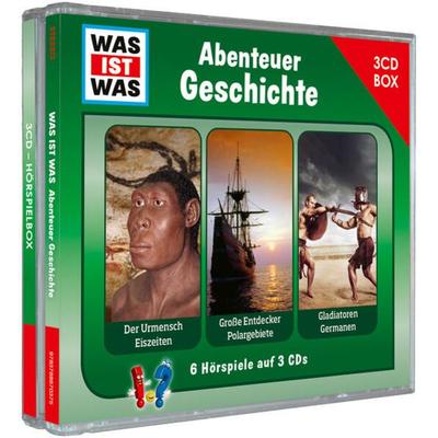WAS IST WAS 3-CD Hörspielbox. Abenteuer Geschichte - Tessloff Verlag Ragnar Tessloff GmbH & Co.KG, CD, 9783788670375