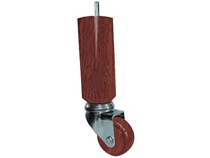 MARGOT Mobilität praticonfort ohne Bremse Set 4 Füße für Lattenrost, Holz, Mahagoni, 5,5 x 5,5 x 18,7 cm