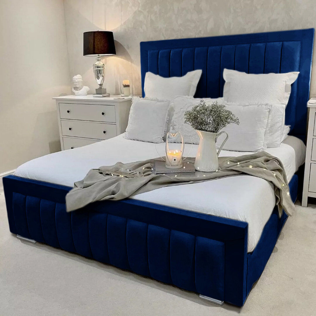Canora Grey Alondrea Upholstered Panel Bed Marine Single (3')