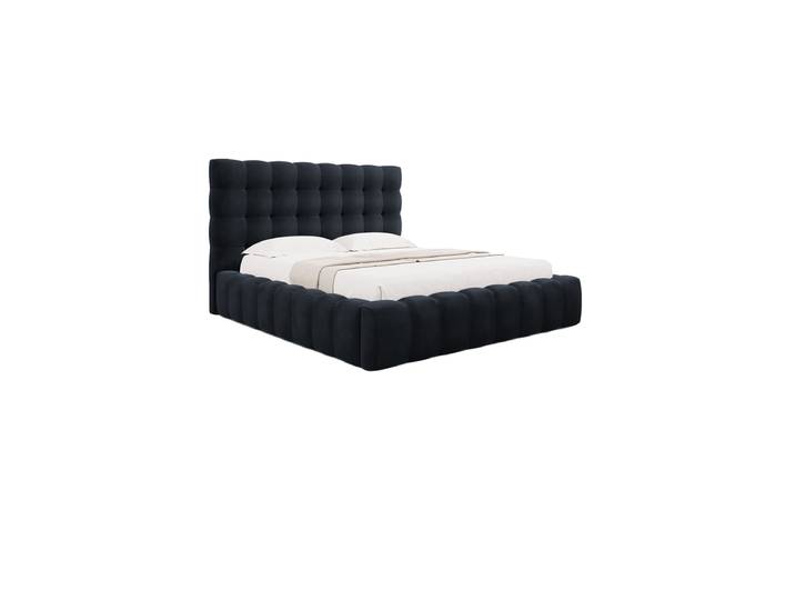 Design Polsterbett „Bali“ mit Ablagefach, Dunkelblau Samt Dunkelblau chosen by Bloomingloft