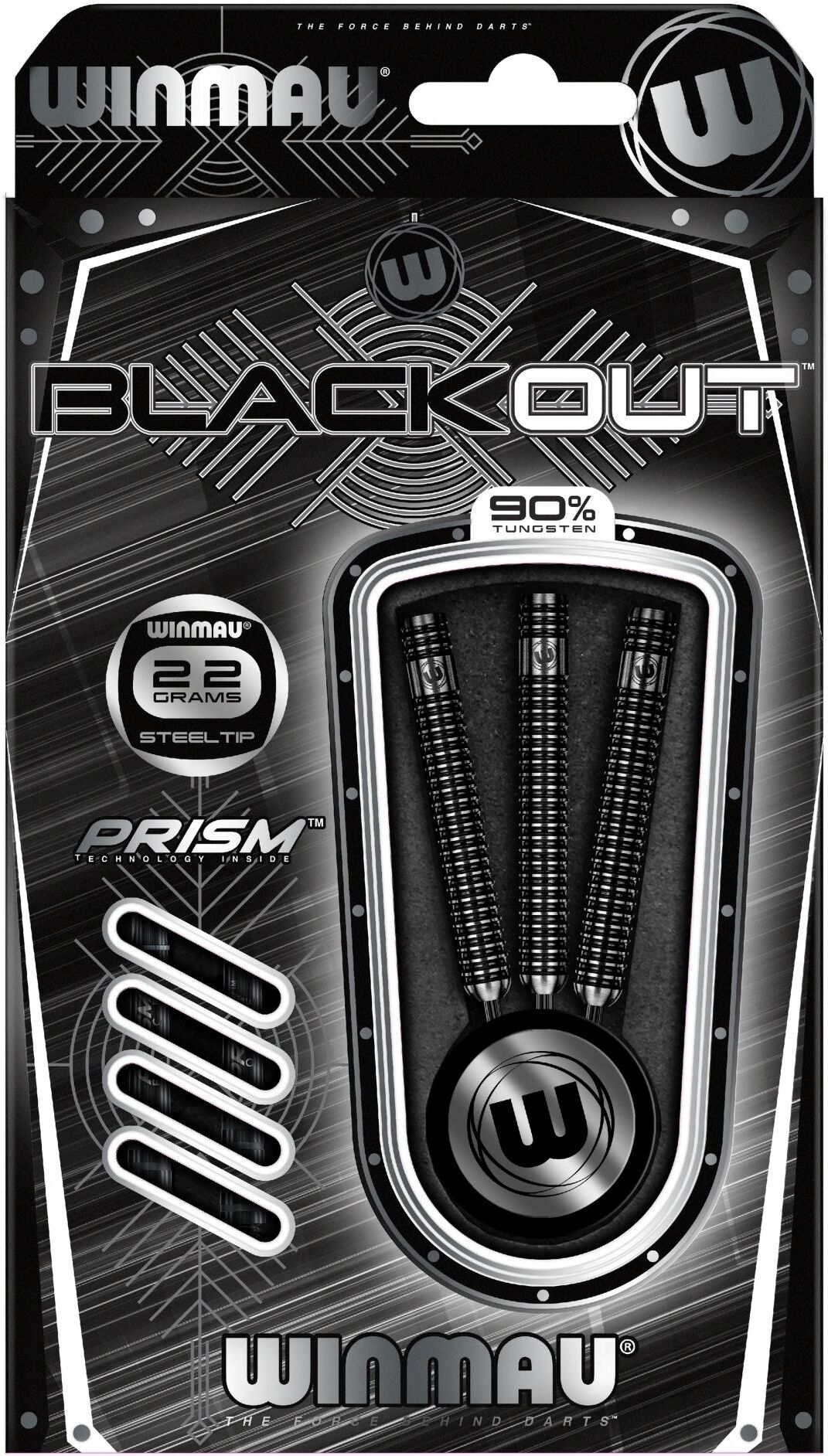 Dartpfeil WINMAU "Steeldart Blackout 3 Stück", schwarz, Pfeile, Kinder, Dartpfeil schwarz Einheitsgröße