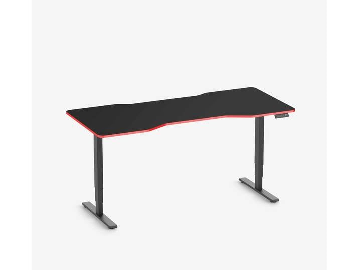 FOKUS Gamingschreibtisch Schwarz 180x80 Cockpit Fire Red