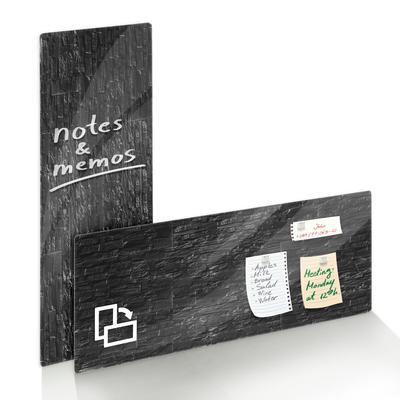 KARAT Glasboard Design Memoboard "Stone" - mit Magneten & Montagematerial - Hochglanz-Oberfläche / 20 x 60 cm