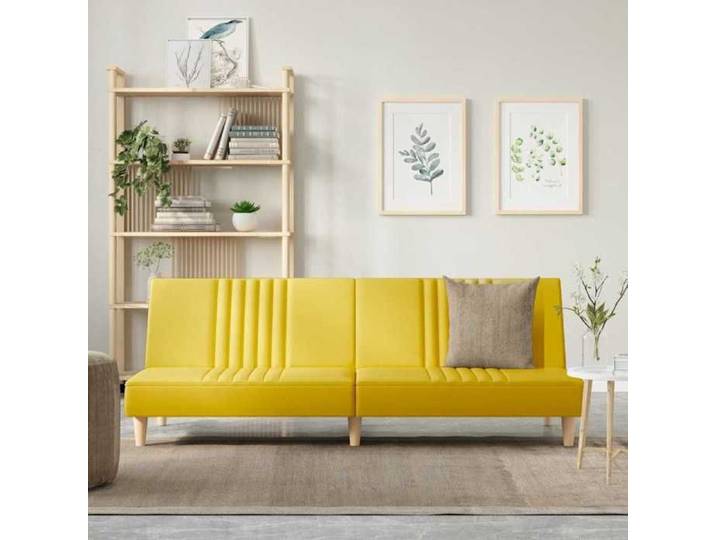 Canapé-lit jaune clair tissu 351885