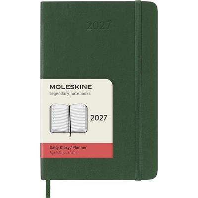 Moleskine 12 Monate Tageskalender 2027, Pocket/A6, 1 Tag = 1 Seite, Weicher Einband, Myrtengrün