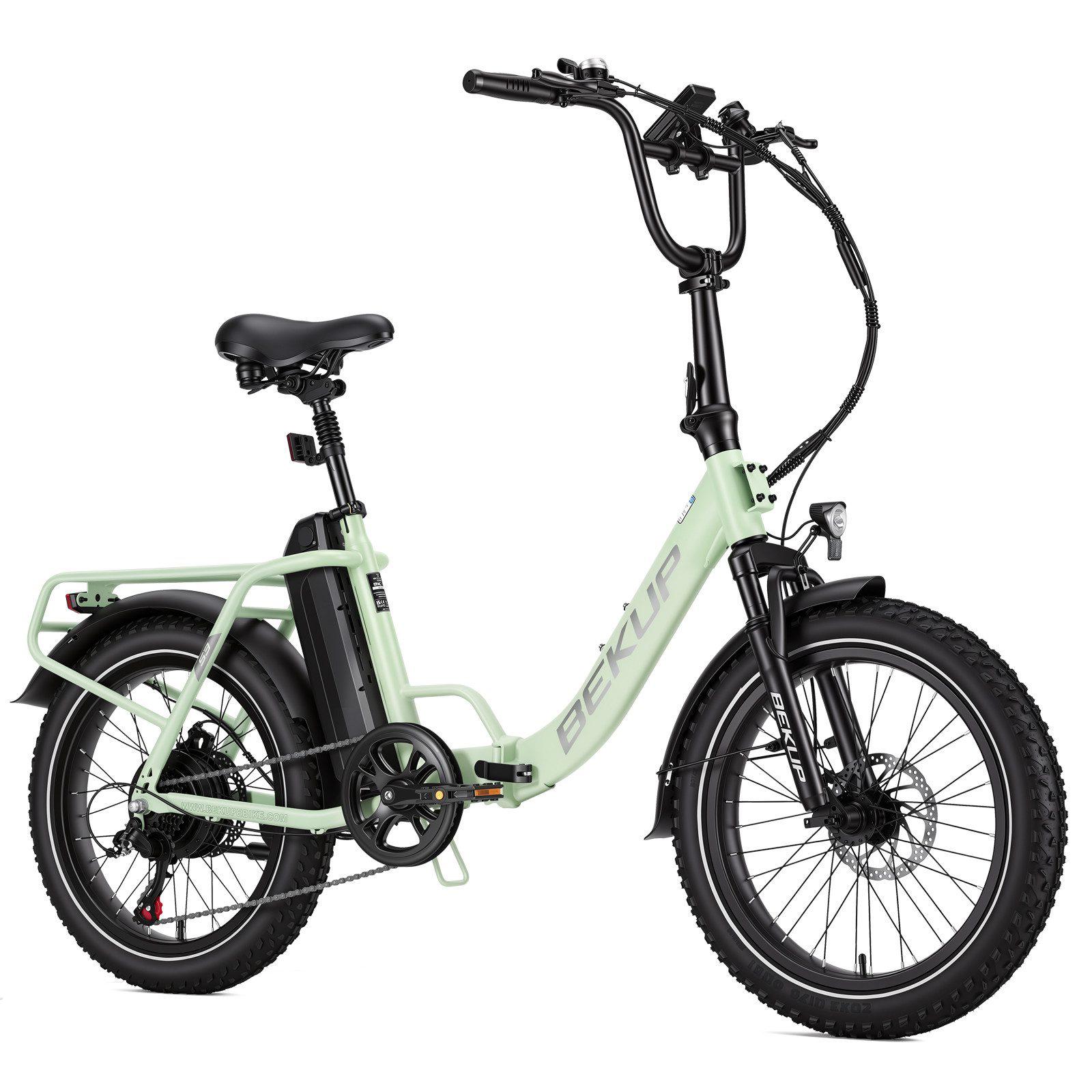 E-Bike Klapprad S3 20 Zoll E-Bike Klapprad für Damen und Herren, bis 75 km Reichweite 7 Gang Shimano, Kettenschaltung, Heckmotor, 720 Wh