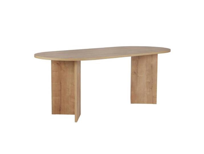 Table à manger ovale 200 cm décor chêne