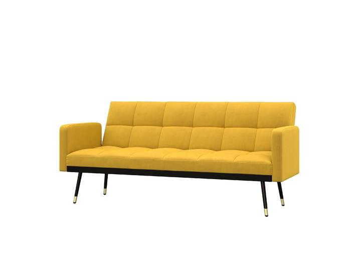 Schlafsofa Samt CALVIN gelb
