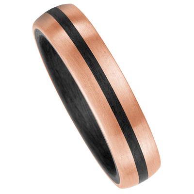 Fingerring JOBO "Ring Carbonring" Gr. 58, rosa (roségold 585), Fingerringe, Damen, 58, Carbon Roségold 585, Carbon, Roségold 585, Fingerring, Carbon und 585 Roségold