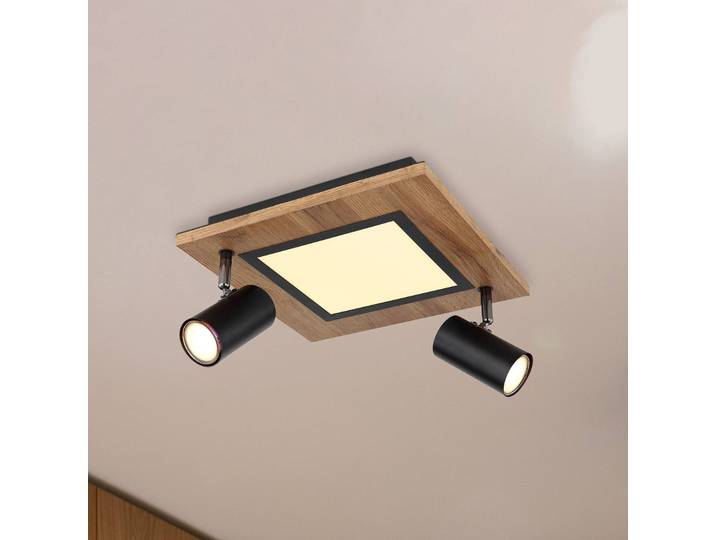 Globo Deckenlampe Ulla, Holz hell, für Wohn- / Esszimmer, Metall, Deckenlampe