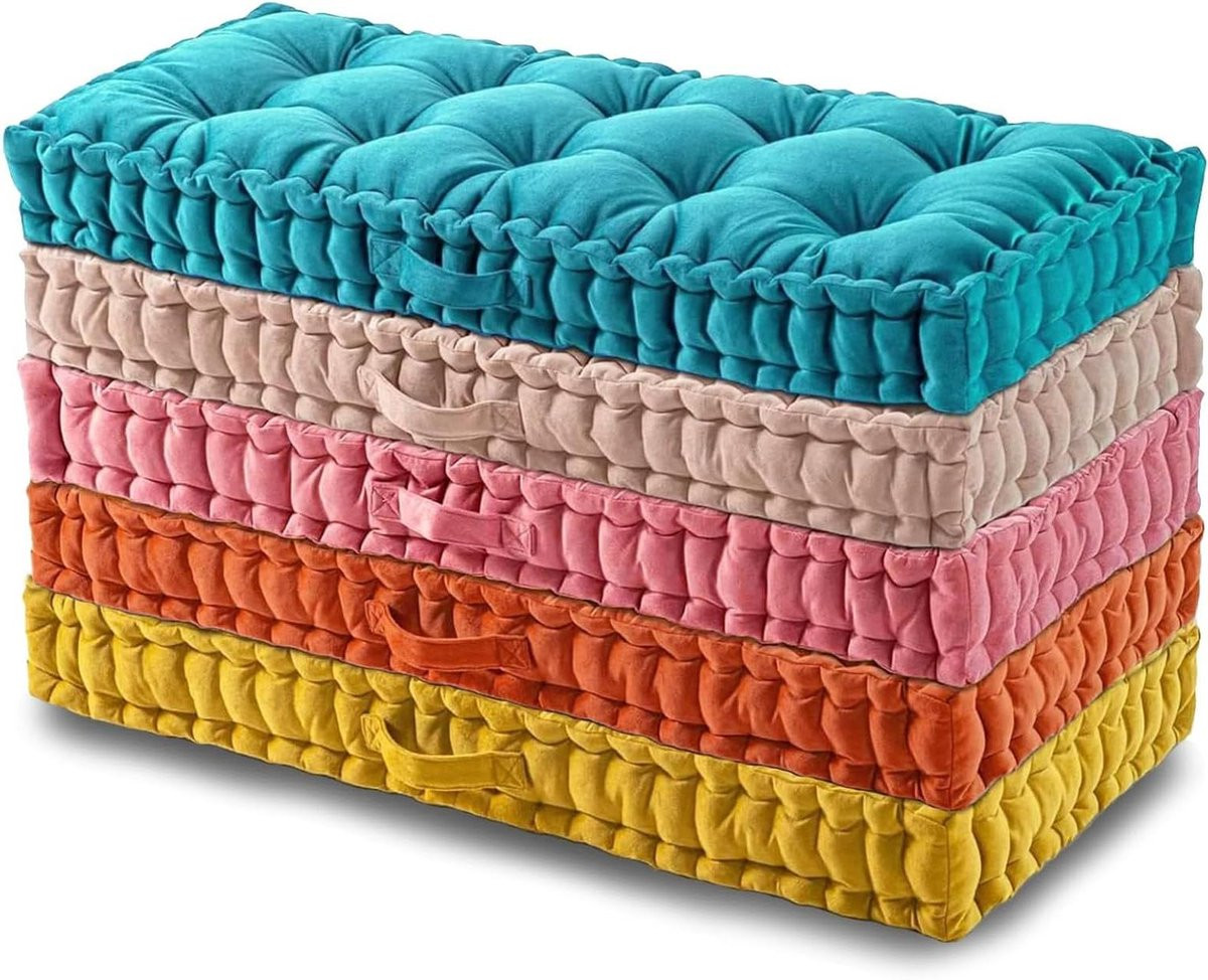 Comfortabel Zitkussen voor Bank of Stoel - Handgestikt Maatwerk - Beige Grijs - B/D/H: 40 x 40 x 10 cm