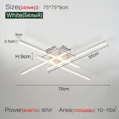 Uplift Treasures Modern Nordic Minimalist Ceiling Light white 29.53 In 4head dimmable With Remote