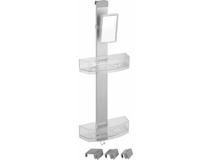 Duschablage WENKO Premium , silber (silberfarben), B:25cm H:71cm T:10cm, Edelstahl, Regale, Duschablage
