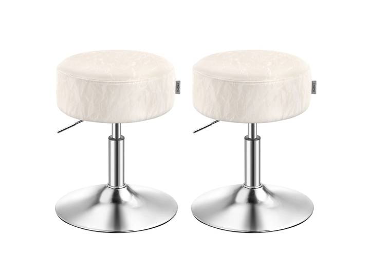 Ensembles de 2 tabourets de coiffeuse réglables blanc