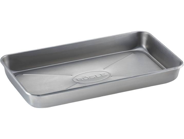 Grillschale RÖSLE Universalschale PRO , silber (edelstahl), B:22cm H:5cm, Edelstahl, Backbleche, Grillschale, für Grill und Backofen geeignet