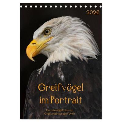 Greifvögel im Portrait (Tischkalender 2026 DIN A5 hoch), CALVENDO Monatskalender