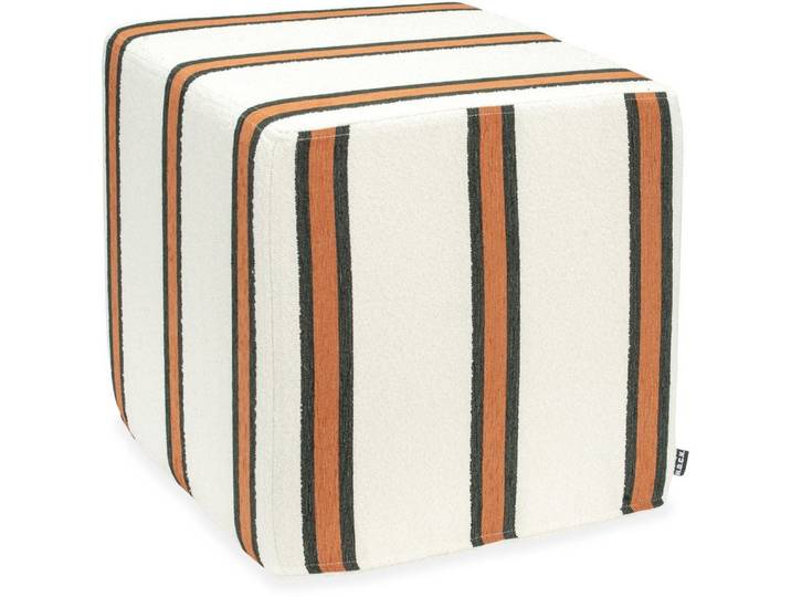 H.O.C.K. Sitzhocker H.O.C.K. Sera Uno Hocker Cube 45x45x45cm terra schwarz Einzelstreifen, Hocker, Barhocker & Sitzhocker, Schminktischhocker, Wohnzimmer Hocker