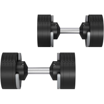 Dumbbell HORIZON FITNESS "verstellbare Hanteln", schwarz (schwarz matt), Hanteln, 40 kg, Kunststoff, Stahl
