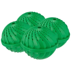 Relaxdays Waschball, 4er Set, Waschkugel für Waschmaschine, ökologisch, hautfreundlich, Waschen ohne Waschmittel, grün
