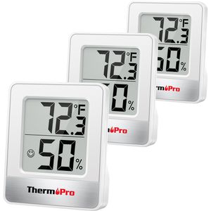ThermoPro Thermo-Hygrometer TP-49 W, LC-Display, digital, Set, von -50 bis 70°C, innen, 3 Stück