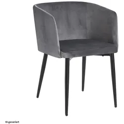 HTI-Living, Stühle, Stuhl Destin Velvet Grau (1x)