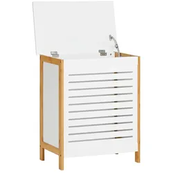 SoBuy Wäscheschrank mit Deckel Holzfarbe 50x30x60cm Funktional