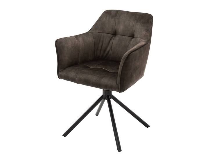 Chaise à accoudoirs Vanny 60 x 84 x 61cm Gris/Noir