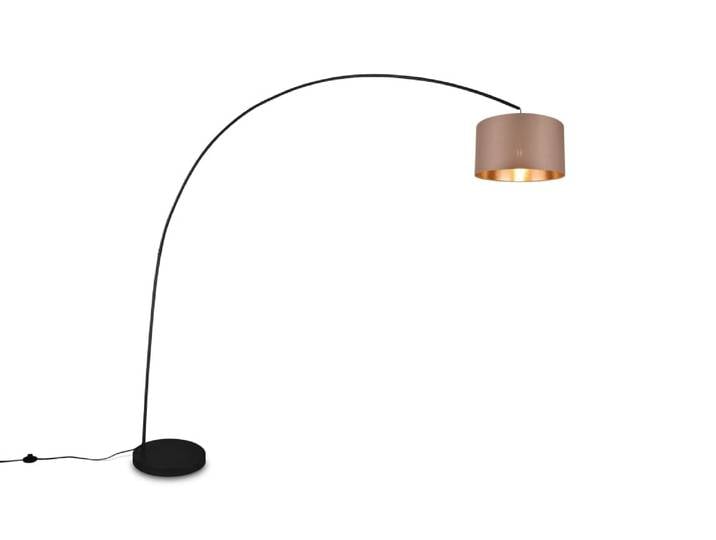 Lampadaire 1xe27 noir, taupe et doré