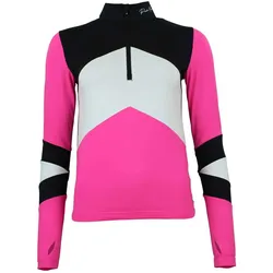Peak mountain, Damen, Funktionsshirt, T-Shirt 1. Haut mit Reissverschluss Frau (S), Schwarz, Pink