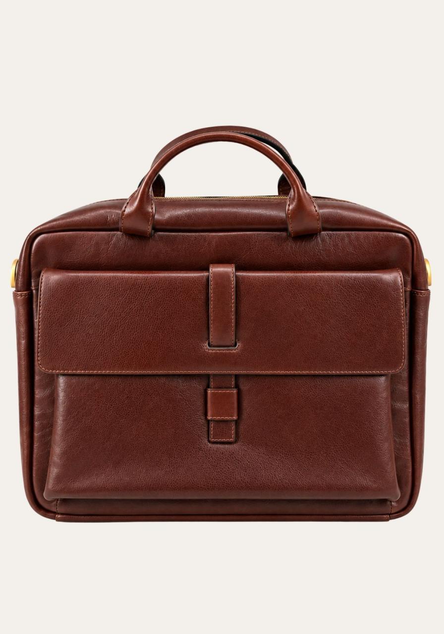Leder-Aktentasche Braun - Elegante Business- & Laptoptasche aus italienischem Vollnarbenleder -
