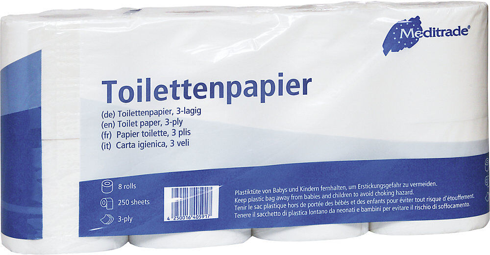 kaiserkraft Toilettenpapier, 3-lagig, VE 64 Stk