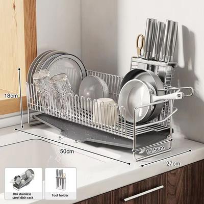 Inspired Finds Stainless Steel Dish Drying Rack Over The Sink With Tray 2layer D