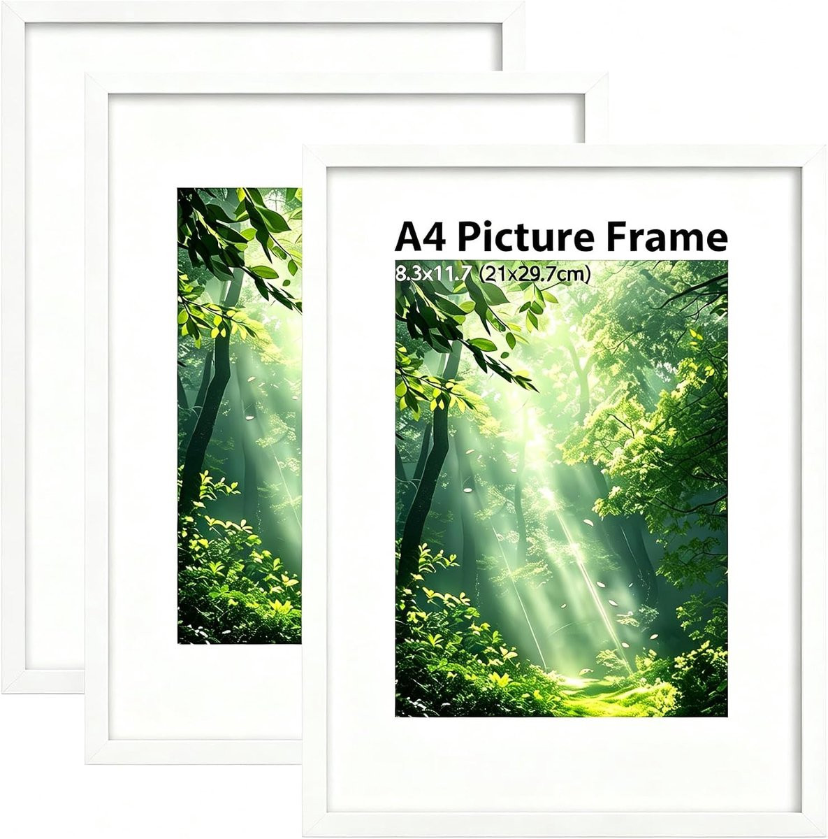 Set van 3 fotolijsten A4 wit van SnelShoppen