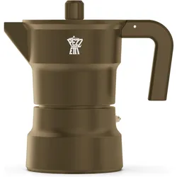 Pezzetti Italienische Kaffeemaschine – – SOLIDEXPRESS – Aluminium – 3 Tassen – Khaki, Espressokocher, Grün