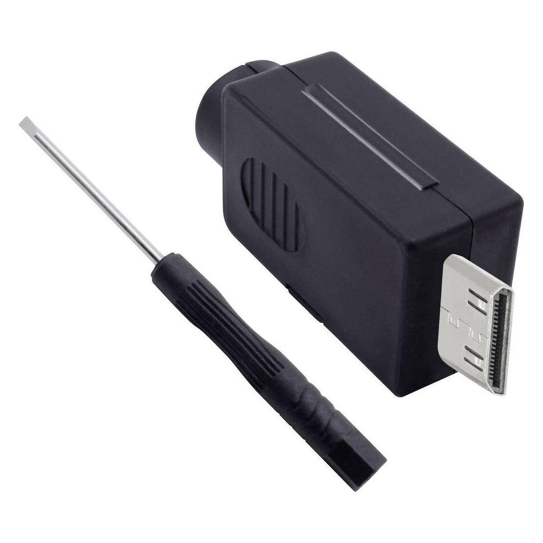 Quadrios 2001C218 HDMI-Steckverbinder Stecker, gerade Polzahl (num): 20 Schwarz 1 St. (2001C218)