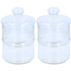 alpina 2er-Set Glasbehälter mit zwei Ebenen, inkl. Deckel, 28cm hoch, Vorratsbehälter, Transparent