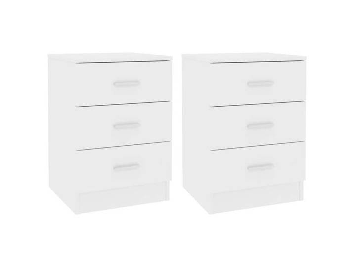 CHIC Lot de 2 Chevets MODE - Commode de chambre 2 pcs Blanc 38x35x56cm Bois d'ingénierie33086
