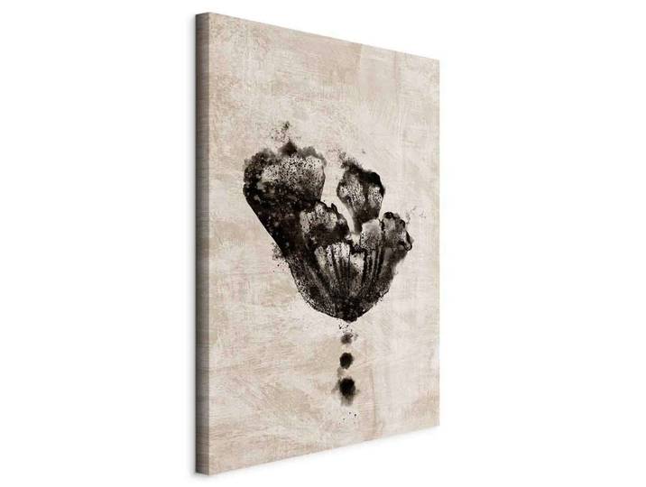 Leinwandbild Underwater Flower Schwarz/Beige