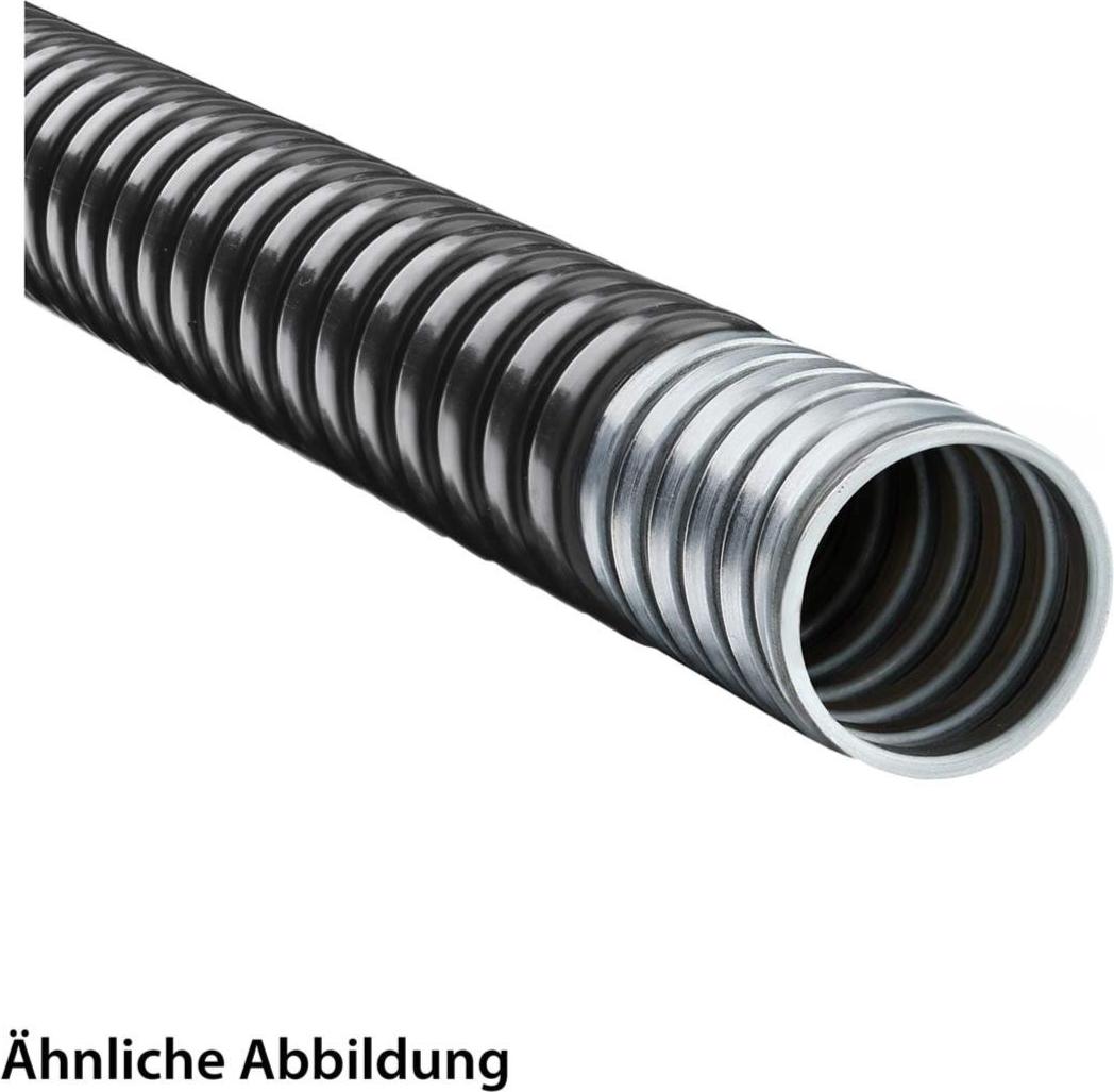 SPR-PU-F Metallschutzschlauch mit PUR Mantel, flammwidrig AD 10,0mm, ID 7,0mm eingehaktes Profil, Mindestbiegeradius bewegt 65,0mm
