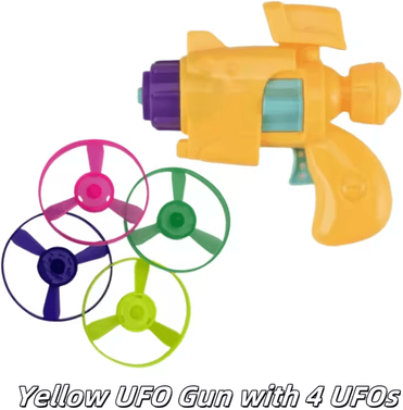 Inspire Curations SkyChase Flying Disc Launcher Toy Set For Cats & Kittens yellow