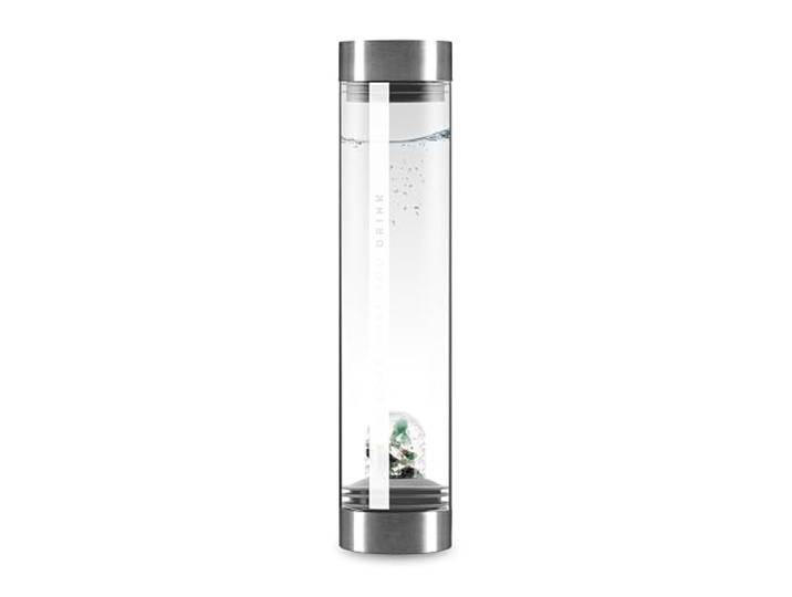 VitaJuwel Sana Premium VITALITY Karaffe aus Glas mit Edelsteinen (Smaragd & Bergkristall) - für Regeneration, Verjüngung & Erneuerung